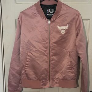 Chicago Bulls Jacket pink satin NBA